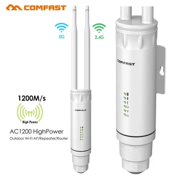 

Comfast AC1200 High Power 802.11AC Dual Band 2.4+5G 1200Mbps Outdoor Wireless AP/Router/Repeater WiFi Blast Range Extender PoE