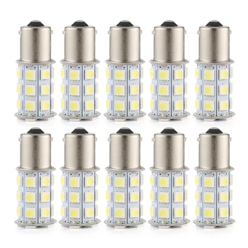 

10pcs Super White 1156 Interior Light RV Camper Trailer 27 SMD LED 1141 1003 Bulbs car accessories