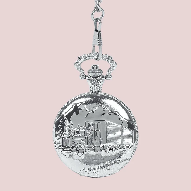 Маленький грузовик ретро карманные часы с necklace ем грузовик карманные часы завод прямой большой
