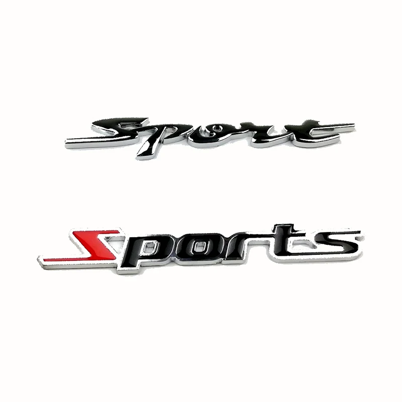 

SPORT Super Chromed Quality Metal Car Emblem Badge Auto styling decoration badge with double side adhesive sticker