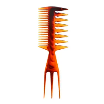 

1pc Durable Three-sided Hair Comb Massage Comb Insert Afro Hair Pick Comb Male Wide Tooth Classic Oil Slick Styling Hair Brush