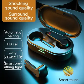 

Bluetooth Wireless Earphones LED Headset Hifi Sports Waterproof Earbuds Bluetooth 5.0 Earphone Headset With Microphone
