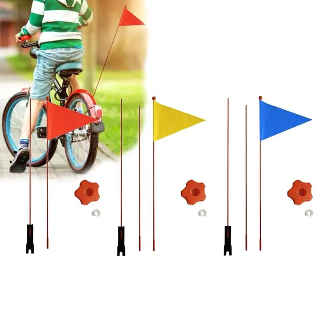 1SET 120 cm/180cm Bicycle Flag For Boys Girls Cycling Balance Bike Safety Pennant Divisible Kids Outdoor Biking Accessories Toys 1