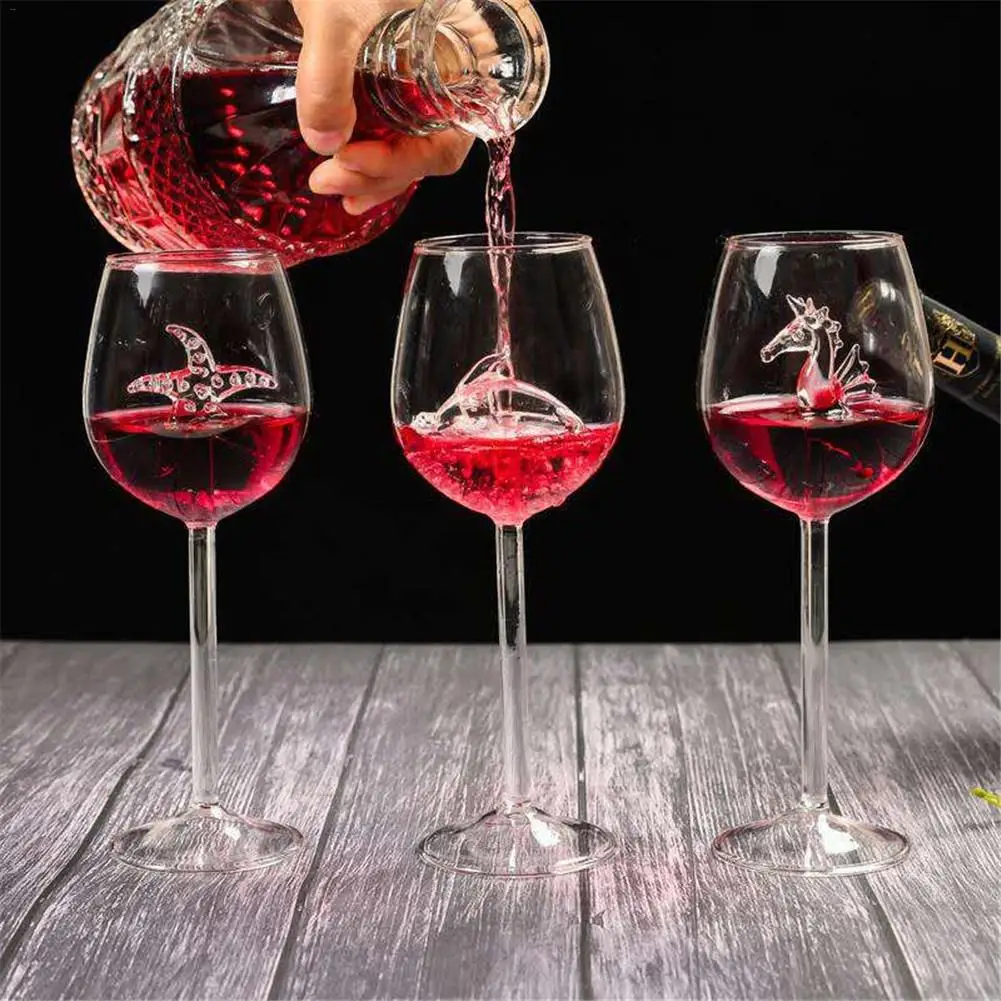 300 мл креативный бокал на высоком каблуке, Хрустальное стекло, Акула, красное вино, бокал es, бокал для холодного напитка, шампанского, бокал для коктейля, виски