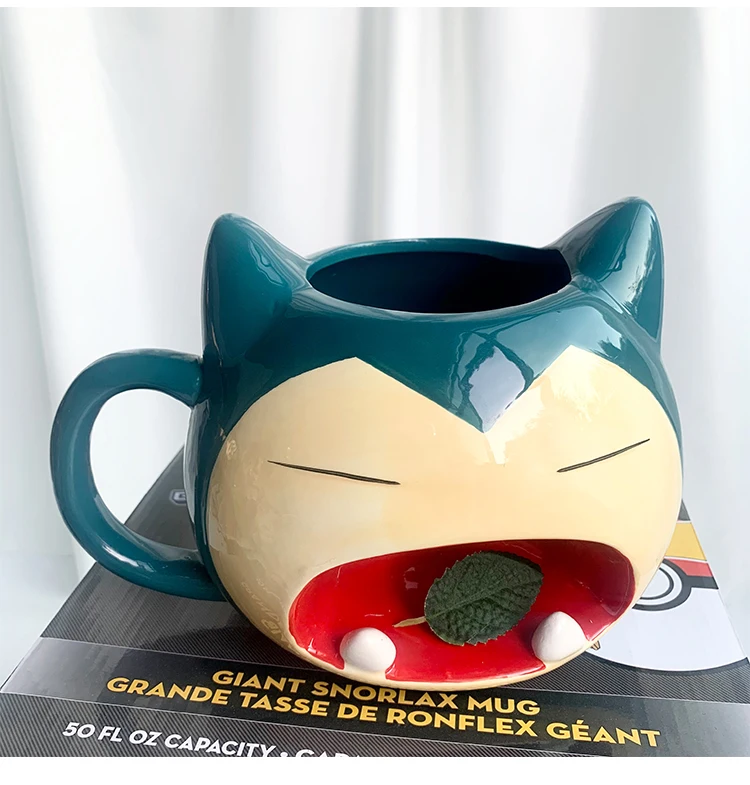 1000ml Large Capacity Mug 3D Snorlax Mug Cartoon Ceramic Water Cup Milk Coffee Tea Cup Mug Children Boys Girl Gift