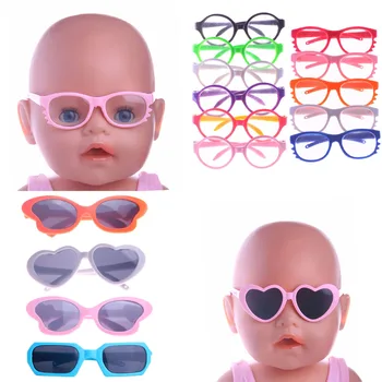Doll Clothes Glasses 10 Colors Doll Accessories Fit 18 Inch American Doll Gift&43Cm Born Doll Baby For Our Generation Girl's Toy 1