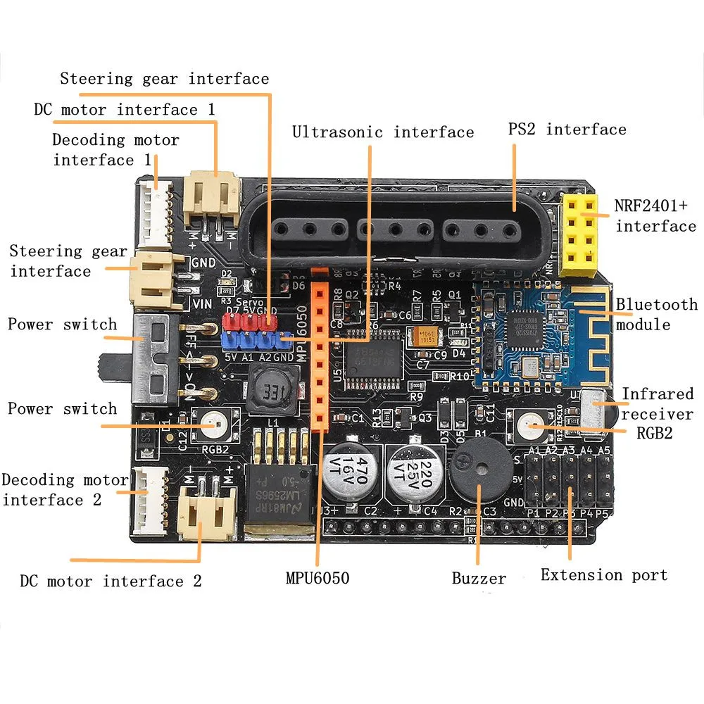 LEORY двухсторонняя плата драйвера двигателя PS2 bluetooth умный автомобиль для Arduino UNO-R3