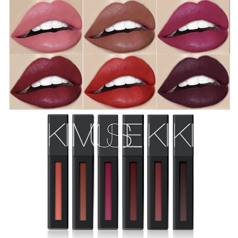 6pcs B 6 шт./компл. блеск для губ комплект губная помада набор антипригарных чашки Водонепроницаемый прочного Четырехслойный разноцветный комбинезон; Матовая жидкая губная помада комплект набор для макияжа бровей, 6 цветов - Цвет: 6pcs B