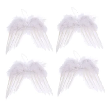 

10Pcs Feather Wings Holiday Xmas Natural Angel Feather Wings Pendant Ornament