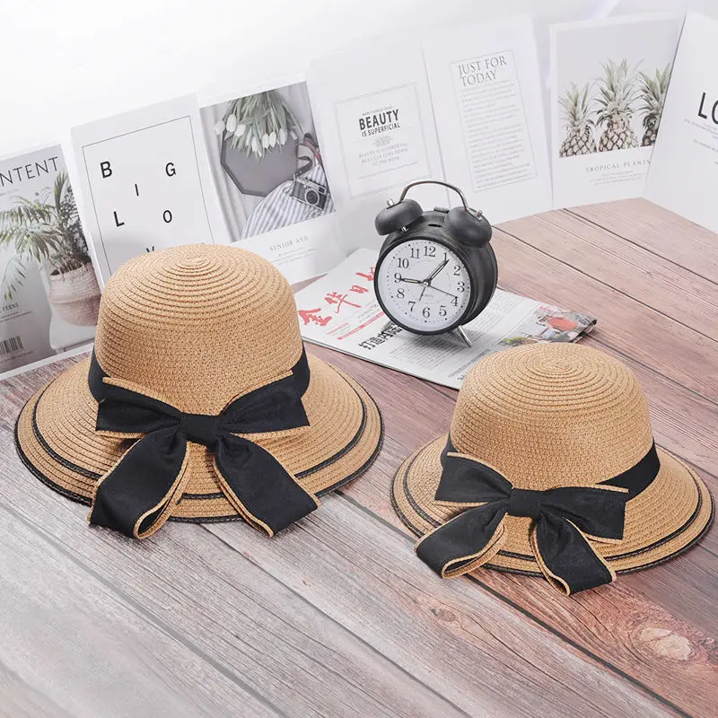 2-7 Years Old Children Parent-Child Hat Children Summer Korean Style Student Straw Hat Children's Sun Hat Children Beach Sun Hat