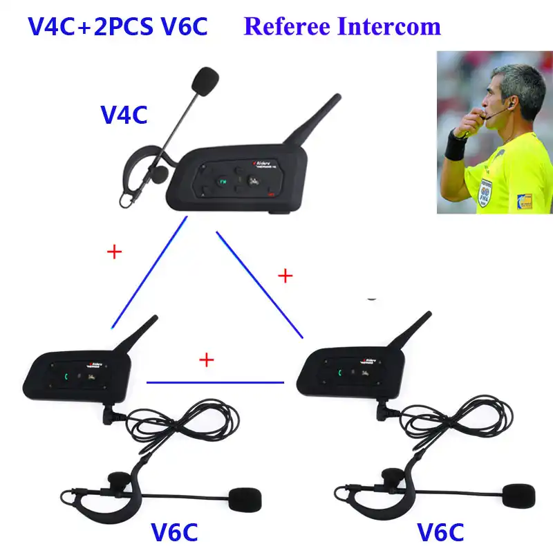 3 Way Football Referee Headset V4C V6C 1200M Full