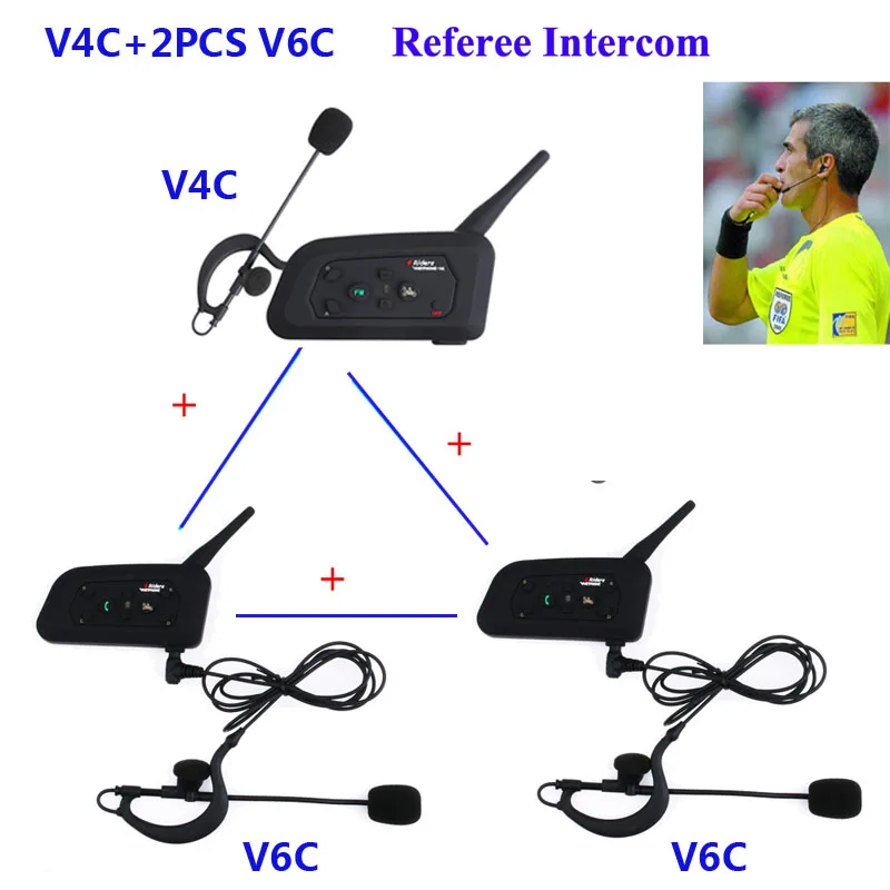 Billig 3 teile satz 1200M Intercom Volle Duplex Zwei weg Fußball Coach Judger Ohrhörer Schiedsrichter Kommunikation System Intercom