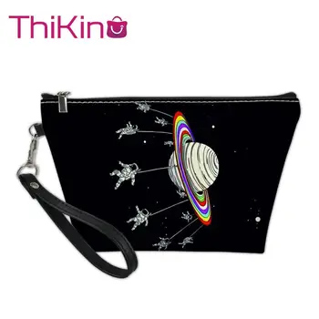 

Thikin Spaceship Alien Makeup Bags for Women Girls Cosmetic Bag Women Travel Handbag Makeup Case Girls Pouch Rock Storage Purse