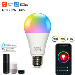 Image 1 - Tuya 12W/15W WiFi Smart Home Light Bulb, E27 RGB LED Lamp Dimmable with Smart Life APP, Voice Control for Google Home, Alexa