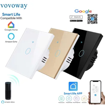 

WIFI smart touch switch APP wireless control Support Alexa Google Assistant voice control EU standard interrupter light switch