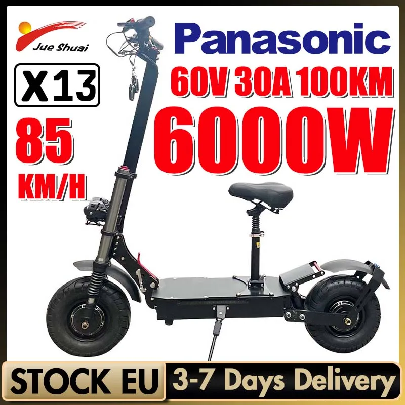 85km/h Max Speed 60v Electric Scooter 6000w Dual Motor Powerful