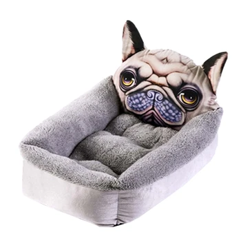 

Cute Cartoon Plush Pet Sleeping Bed Warm Winter Cat Nest Mat Washable Kennel GXMA