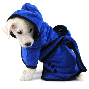 

With Adjustable Strap Soft Reusable For Pet Clothes Dog Bath Towel Super Absorbent Warm Microfibre Quick Drying Bathrobe Coats