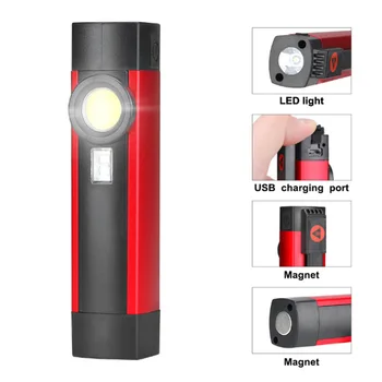 

LED Rechargeable Work Light With Magnetic Base 4 Lighting Modes Handled UV Lamp Built-in Battery Work Light for Car Repair Home