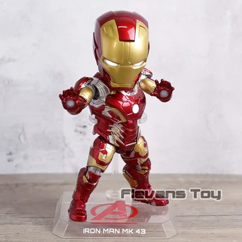 

Iron Man Mark 43 MK43 Q Version PVC Action Figure Thanos Egg Attack Collection Model Toy with LED Light