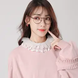 2019 новый корейский белый черный свитер блузка рубашка поддельные воротник стойка Высокий воротник женские хлопковые съемные воротники