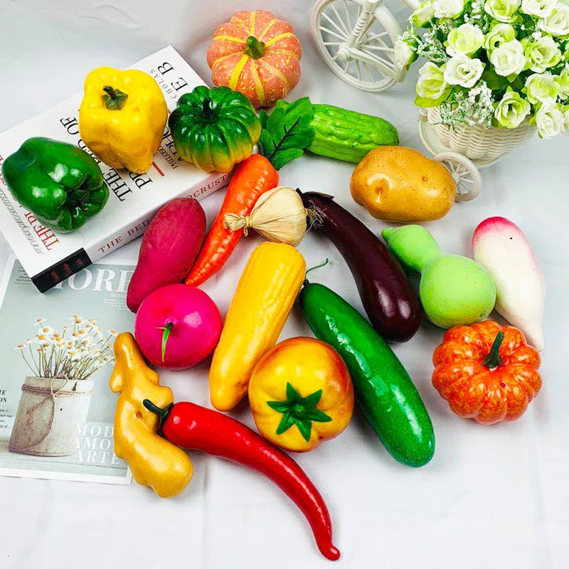 Artificial Simulation Food Vegetables Model Fake Pepper Carrot Corn Fruit Photography Props Room Home Wall Hanging Decor food model food photography props kitchen food toys vegetable ornaments