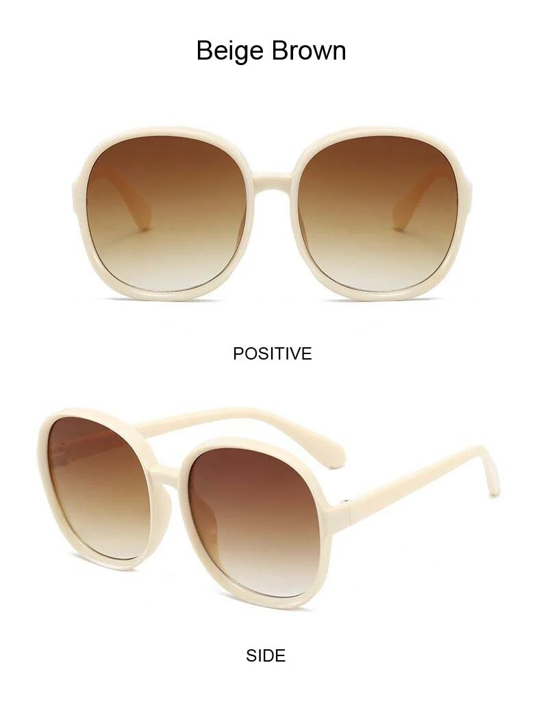 womens ray bans New Round Frame Sunglasses Women Retro Brand Designer Brown Black Oversized Lady Sun Glasses Female Fashion Outdoor Driving oversized square sunglasses