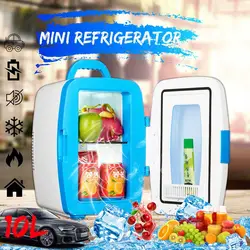 Портативный 10л Мини Автомобильный холодильник, морозильная камера, охладитель, теплый домашний Автомобиль, кемпинг, путешествия, двойное