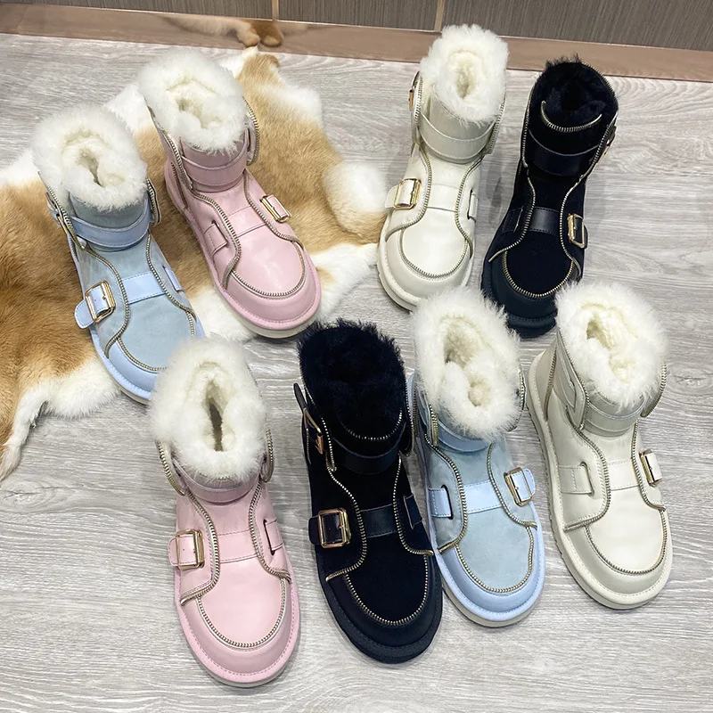 

Winter Shoes for Women's Ankle Boots Female Winter Warm 2020 Trend Snow Boots Women's Flat Shoes Platforms Designer Booties New