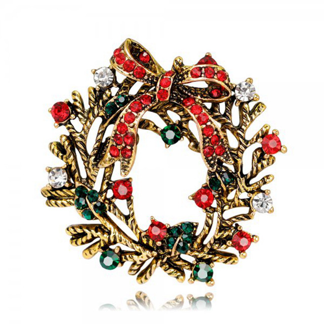 Year Christmas Brooch For Women Fashion Snowman Santa Claus Tree Deer Bell Hat Rhinestone Enamel Cute Jewelry Kids Gifts