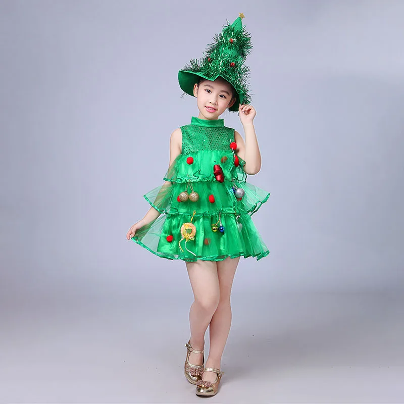 VFOCHI, Новое поступление, рождественское платье для девочек, костюм на Хэллоуин, детская Рождественская елка для костюма, детское рождественское платье, комплекты одежды
