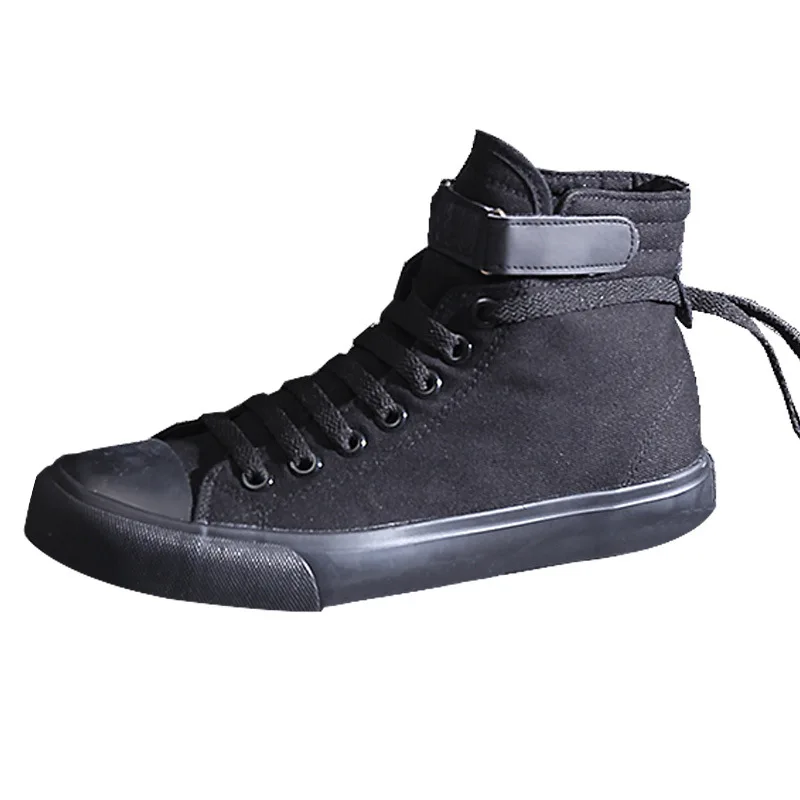 

2020 Men's High-top Canvas Shoes Men Spring Autumn Top Fashion Sneakers Lace-up High Style Solid Colors Man White Shoes Male