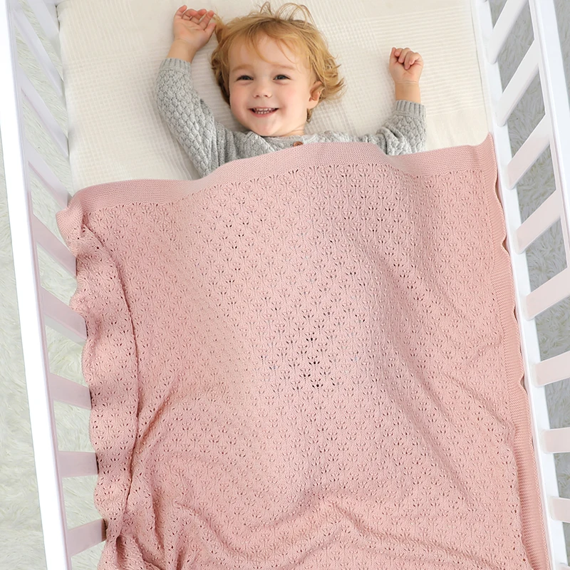 

Baby Blankets Cotton Knit Plaid 100*80CM Newborn Crib Quilt Super Soft Bed Sleeping Covers Infant Girl Boy Stroller Wrap Swaddle