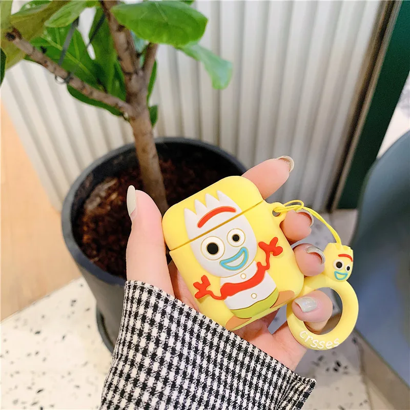 Милая история игрушек мультфильма 4 Forky силиконовый чехол Брелок для Apple Airpods 1 2 беспроводные Bluetooth Чехлы для наушников Аксессуары