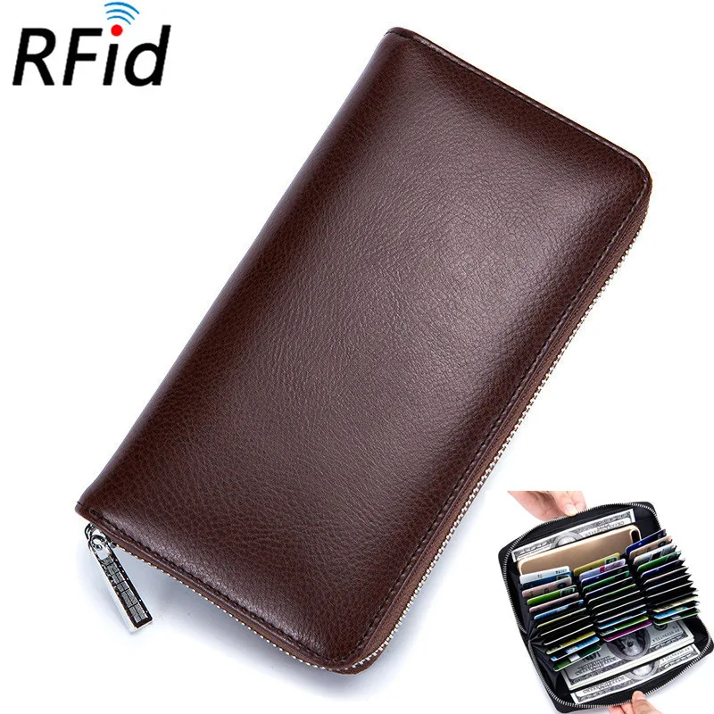 Мужской кожаный кошелек для банковских карт с защитой от кражи Rfid 2020New|Держатели