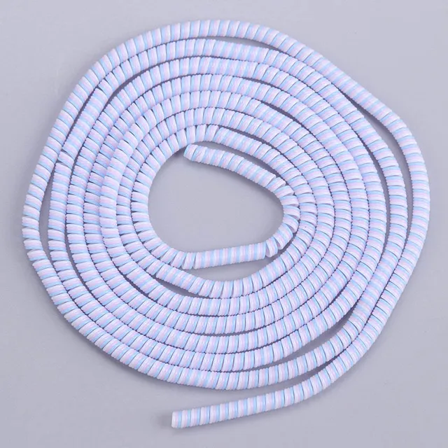 1.4m Color Phone Wire Cord Rope Protector Spring Protection Rope For USB Charging Cable Earphone Data Bobbin Winder Pink blue white