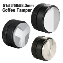 51/53/58/58.3mm ayarlanabilir 304 paslanmaz çelik kahve Espresso sabotaj Macaron dışbükey üç açılı eğimli taban dağıtım araçları