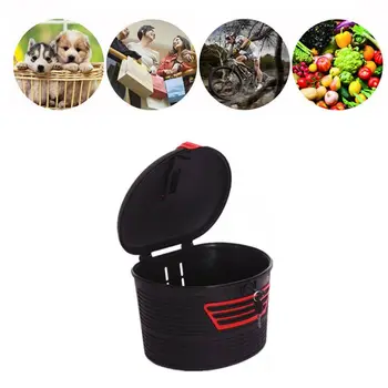 

Anti-theft Bicycle Basket with Lock Removable Waterproof Handlebar Front Carrier Frame Bag Storage and Carrying Riding Bicycle A