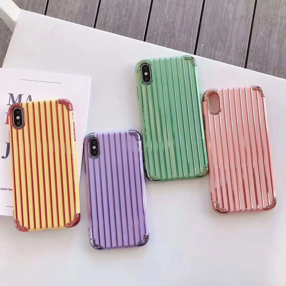 Fashion Trunk Stripe Phone Case For iphone XS Max case for iphone XR X XS 6 6S 7 8 Plus TPU Soft Silicone Back Cover Case 20pcs