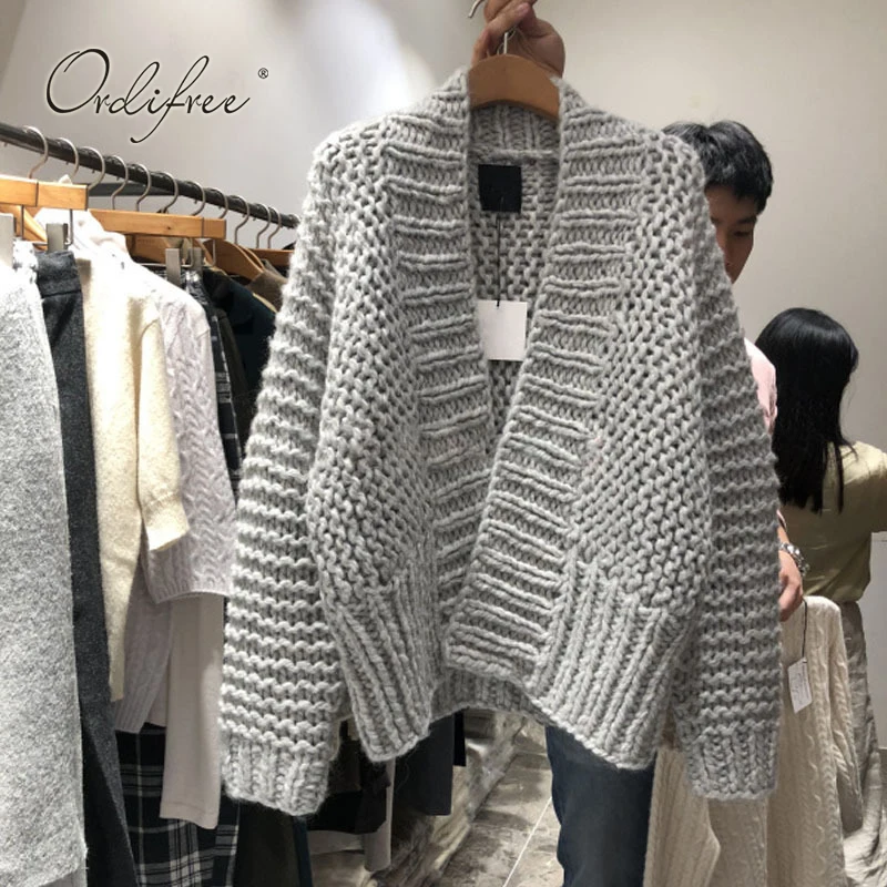 ^*Best Offers Ordifree 2019 Autumn Winter Women Knitted Cardigan Casual Loose Outwear Coat Oversized Thick Warm Knit Sweater Cardigan Jumper ^*Best Offers Ordifree 2019 Autumn Winter Women Knitted Cardigan Casual Loose Outwear Coat Oversized Thick Warm Knit Sweater Cardigan Jumper