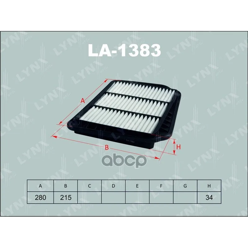 Фильтр Воздушный Daewoo Lacetti(Klan) 1.4 02/2004- LYNXauto арт. LA1383