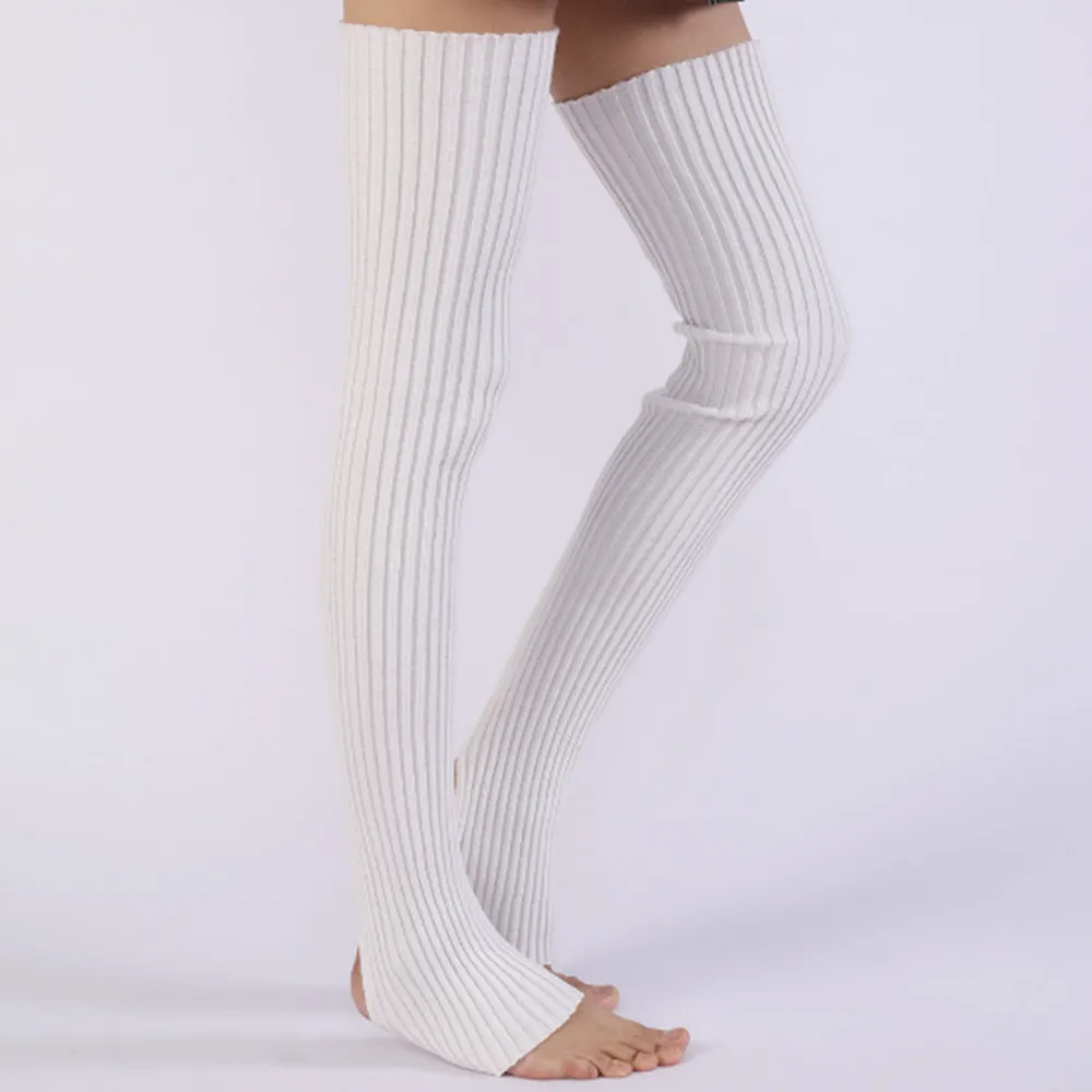 Ladies Winter Step on the foot socks Knitted Leg Warmers Boot Cuffs Trim Toppers Candy colors Long Leg Warmers ST014