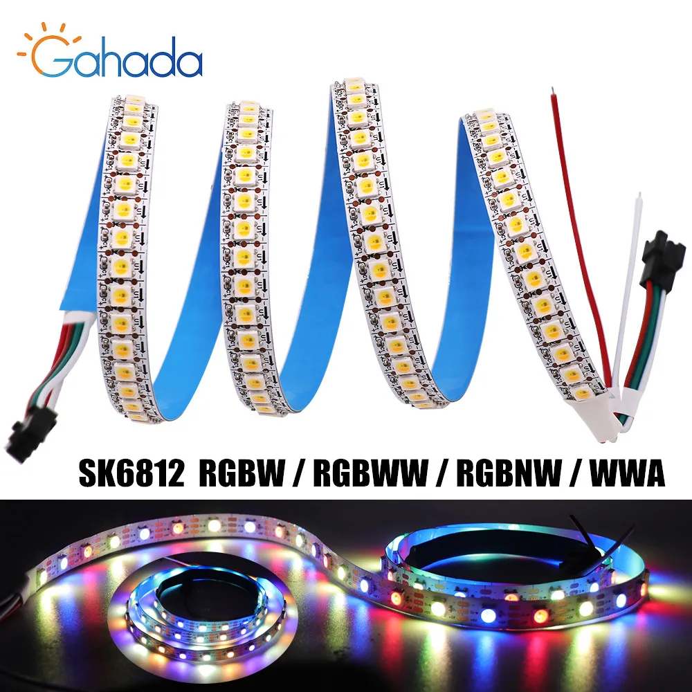 1 м 2 5 DC5V адресуемый как WS2812B в SK6812 RGBW светодиодный светильник полосы WWA 4 цвета