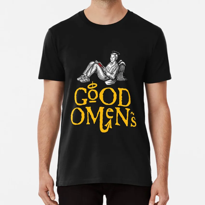 Футболка с надписью good omens crowley fandom|Футболки| |
