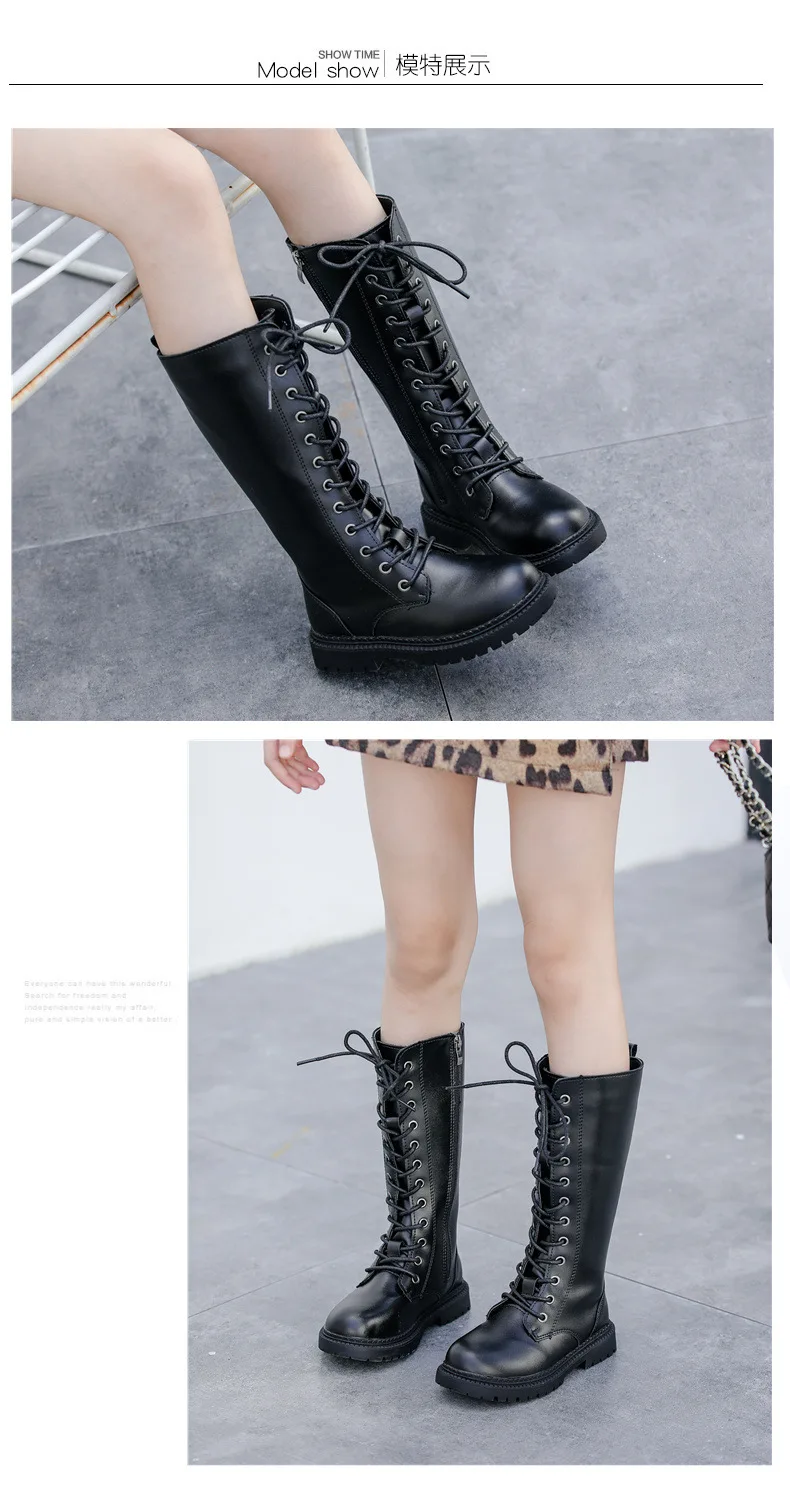 Botas para Crianças Botas de Couro Genuíno para a Menina Preto à Prova Sapatos de Neve Novo Crianças Sapatos Dwaterproof Água Inverno Meninas Botas Tamanho 36 3 Mamãe e Bebê