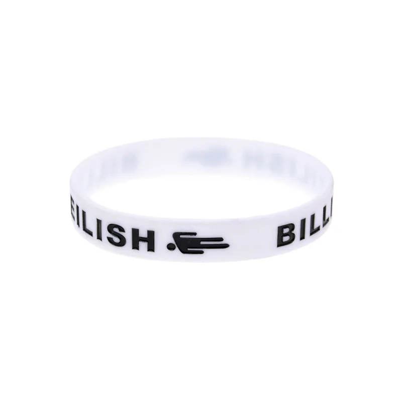 OBH 50 шт. черный и белый Billie Elilish силиконовый браслет для любителей музыки