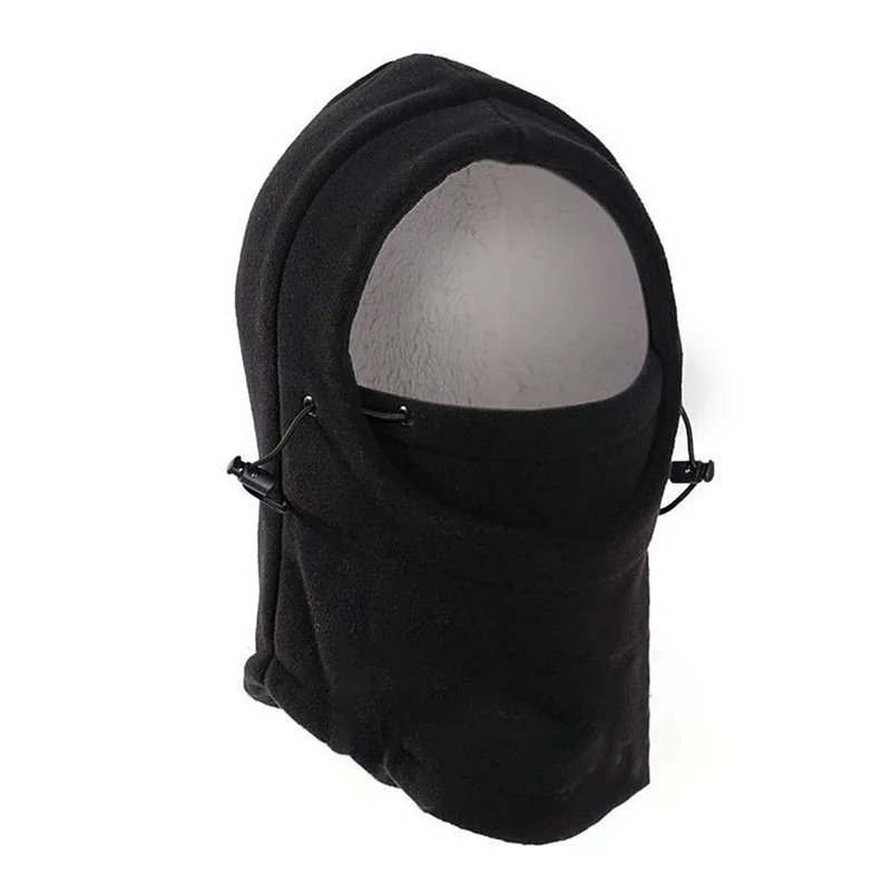 Теплая Флисовая шапка с капюшоном, теплая маска для лица для велоспорта, Детская ветрозащитная шапка для лыжного спорта, зимняя спортивная маска для мужчин - Цвет: Kid Black
