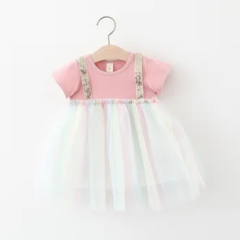 

(4 pieces/lot) 2020 Summer Girl's Dress Colorful Bling Bling 042006