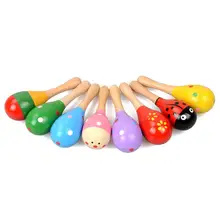 1 шт. мультяшная цветная детская погремушка, песок, молоток, в полоску, в горошек, деревянная погремушка, головоломка, раннее образование, игрушка в подарок