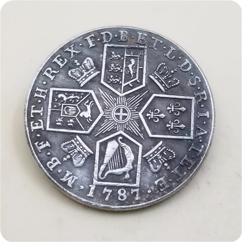 1787 Соединенного Королевства 1 шиллинг-Джордж III имитация монеты